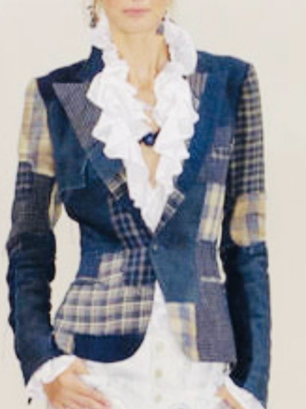 Ralph Lauren Purple Label Spring '06 Runway, Indigo Linen Patchwork Jacket - Picture 3 of 6